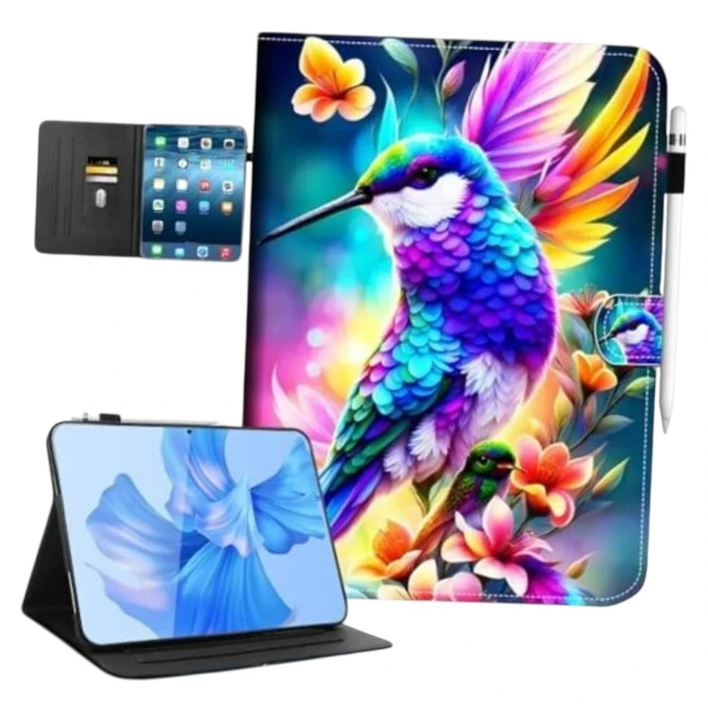 iPad (A16) 11th Generation Case, iPad 10th Generation Case Flowers Hummingbird